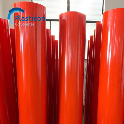 หลอด GRE Epoxy สีแดง ที่เสริมด้วยเส้นใยแก้ว เพื่อความเหนียวแน่นทางไฟฟ้า